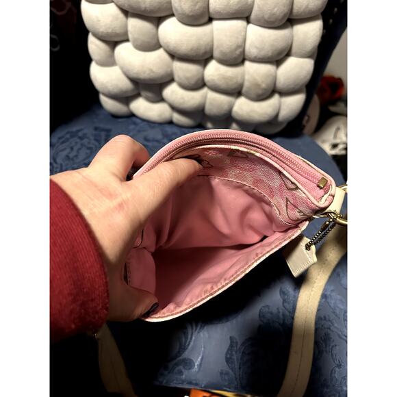 Coach 43758 Waverly Hearts Gold & Khaki PVC Crossbody Swingpack - Picture 7 of 14